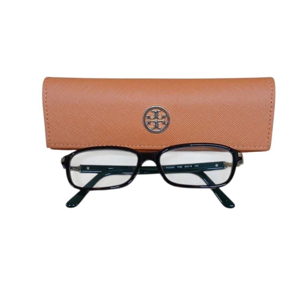 Tory Burch Tortoise Shell Eyeglasses Frames With … - image 1